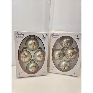 Michaels Sparkling Creations Angel Christmas Ornaments 4 Glass Balls